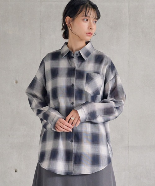 attiree（アティレー）の「【３色展開】チェックシャツ（シャツ/ブラウス・レディース・ブラウン/イエロー/ブラック・FREE）」の4枚目の写真