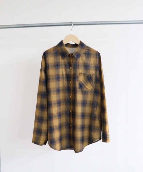 attiree（アティレー）の「【３色展開】チェックシャツ（シャツ/ブラウス・レディース・ブラウン/イエロー/ブラック・FREE）」の15枚目の写真