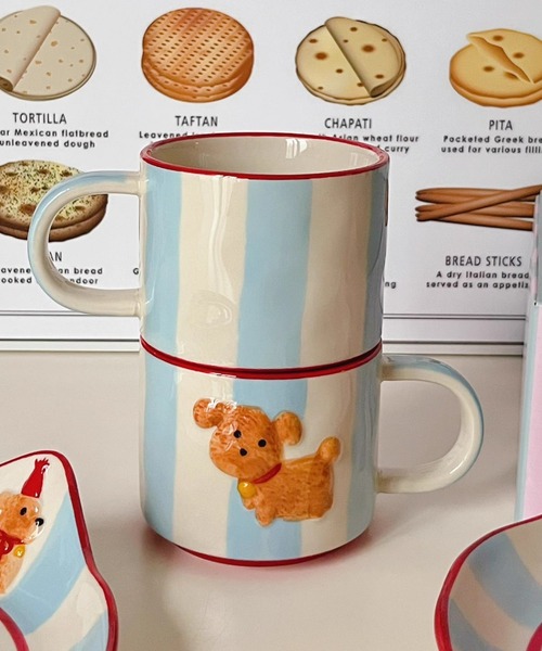 Retro dog coffee cup（グラス/マグカップ/タンブラー）｜Made in I