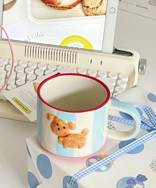 Made in I(メイドインアイ)の「Retro dog coffee cup(グラス/マグカップ/タンブラー・レディース・アイボリー/ブルー系その他・FREE)」の14枚目の写真