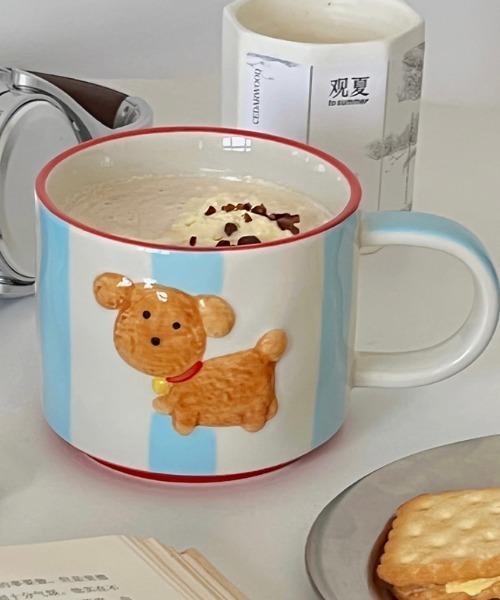 Made in I(メイドインアイ)の「Retro dog coffee cup(グラス/マグカップ/タンブラー・レディース・アイボリー/ブルー系その他・FREE)」の6枚目の写真