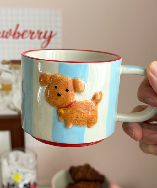 Made in I(メイドインアイ)の「Retro dog coffee cup(グラス/マグカップ/タンブラー・レディース・アイボリー/ブルー系その他・FREE)」の7枚目の写真