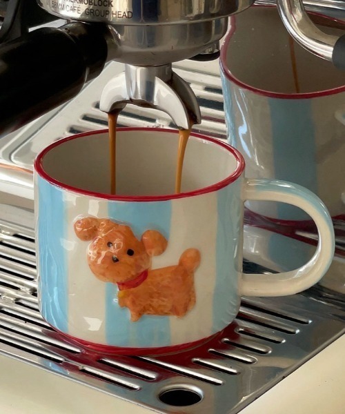 Made in I(メイドインアイ)の「Retro dog coffee cup(グラス/マグカップ/タンブラー・レディース・アイボリー/ブルー系その他・FREE)」の5枚目の写真