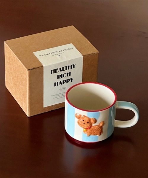 Made in I(メイドインアイ)の「Retro dog coffee cup(グラス/マグカップ/タンブラー・レディース・アイボリー/ブルー系その他・FREE)」の4枚目の写真