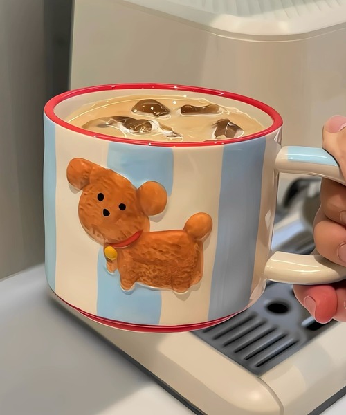 Made in I(メイドインアイ)の「Retro dog coffee cup(グラス/マグカップ/タンブラー・レディース・アイボリー/ブルー系その他・FREE)」の4枚目の写真