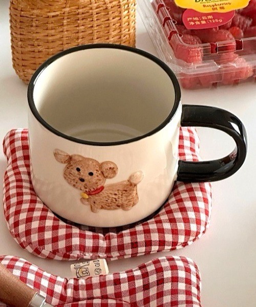 Made in I(メイドインアイ)の「Retro dog coffee cup(グラス/マグカップ/タンブラー・レディース・アイボリー/ブルー系その他・FREE)」の5枚目の写真