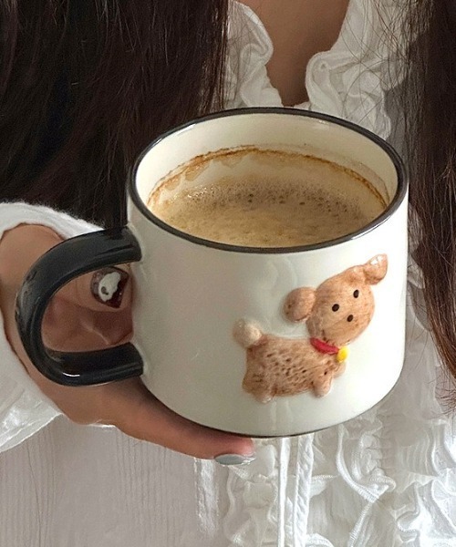 Made in I(メイドインアイ)の「Retro dog coffee cup(グラス/マグカップ/タンブラー・レディース・アイボリー/ブルー系その他・FREE)」の6枚目の写真