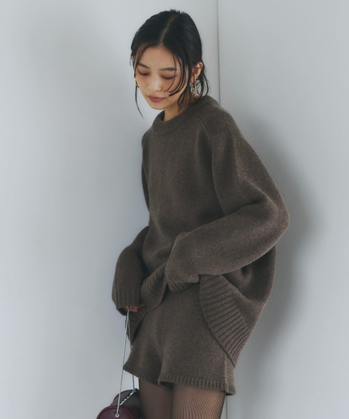 セール】HAMILTONウールカシミヤクルーネックプルオーバー（ニット