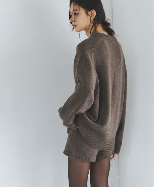 HAMILTONウールカシミヤクルーネックプルオーバー（ニット/セーター