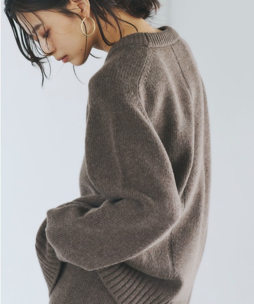 HAMILTONウールカシミヤクルーネックプルオーバー（ニット/セーター