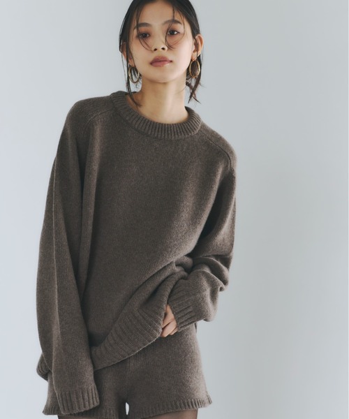 HAMILTONウールカシミヤクルーネックプルオーバー（ニット/セーター