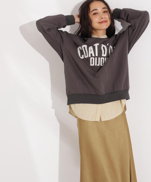 N.（N. Natural Beauty Basic）（エヌエヌナチュラルビューティーベーシック）の「レタリングオーバースウェット（スウェット・レディース・バーガンディー/ヘザーグレー/チャコールグレー・MEDIUM）」の17枚目の写真