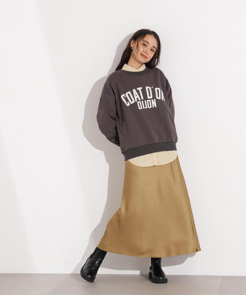 N.（N. Natural Beauty Basic）（エヌエヌナチュラルビューティーベーシック）の「レタリングオーバースウェット（スウェット・レディース・バーガンディー/ヘザーグレー/チャコールグレー・MEDIUM）」の18枚目の写真