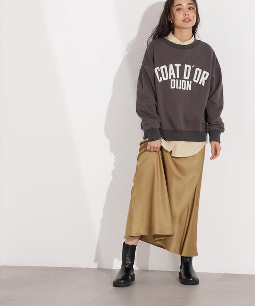 N.（N. Natural Beauty Basic）（エヌエヌナチュラルビューティーベーシック）の「レタリングオーバースウェット（スウェット・レディース・バーガンディー/ヘザーグレー/チャコールグレー・MEDIUM）」の21枚目の写真