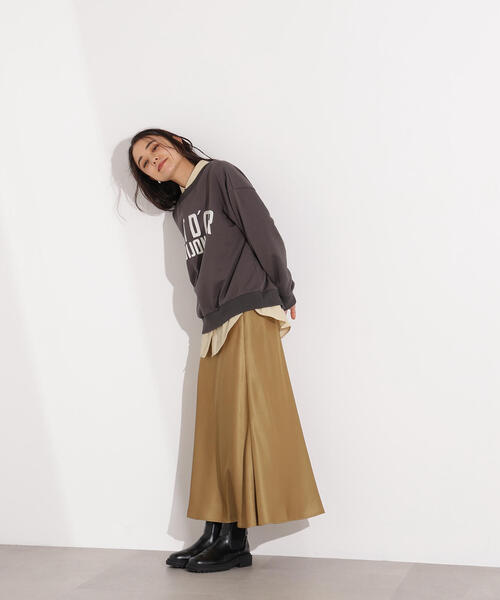 N.（N. Natural Beauty Basic）（エヌエヌナチュラルビューティーベーシック）の「レタリングオーバースウェット（スウェット・レディース・バーガンディー/ヘザーグレー/チャコールグレー・MEDIUM）」の22枚目の写真