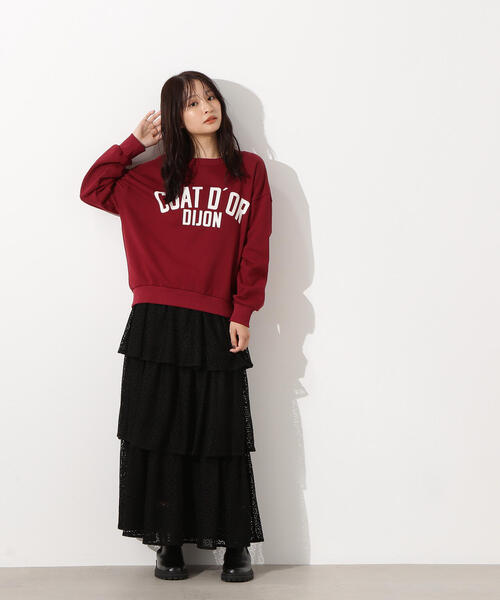 N.（N. Natural Beauty Basic）（エヌエヌナチュラルビューティーベーシック）の「レタリングオーバースウェット（スウェット・レディース・バーガンディー/ヘザーグレー/チャコールグレー・MEDIUM）」の10枚目の写真