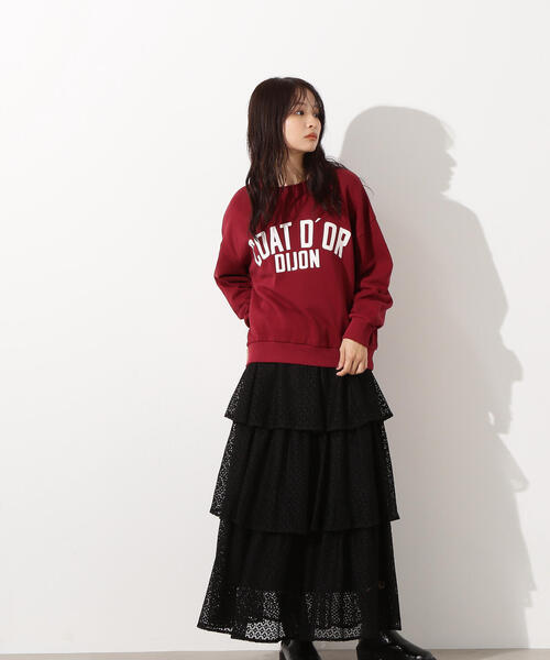 N.（N. Natural Beauty Basic）（エヌエヌナチュラルビューティーベーシック）の「レタリングオーバースウェット（スウェット・レディース・バーガンディー/ヘザーグレー/チャコールグレー・MEDIUM）」の13枚目の写真