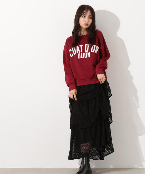 N.（N. Natural Beauty Basic）（エヌエヌナチュラルビューティーベーシック）の「レタリングオーバースウェット（スウェット・レディース・バーガンディー/ヘザーグレー/チャコールグレー・MEDIUM）」の14枚目の写真