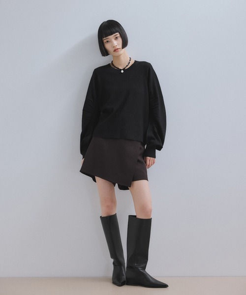 WEB限定】・【サステナブル】ニュアンススリーブニットプルオーバー