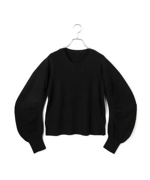 ADAM ET ROPE'(アダムエロペ)の「【WEB限定】・【サステナブル】ニュアンススリーブニットプルオーバー(ニット/セーター・レディース・ブラック/グレー/ダークブラウン・FREE)」の7枚目の写真