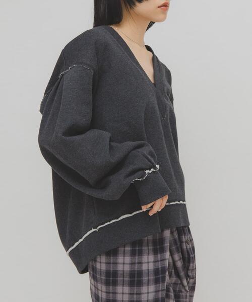 KBF（ケイビーエフ）の「2WAYルーズスウェット（Tシャツ/カットソー・レディース・ベージュ/ベージュ系その他/チャコールグレー・ONE）」の9枚目の写真