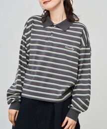 coen | ハートモチーフラガーロンT(ポロシャツ)