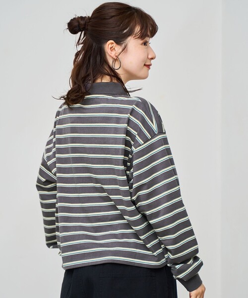 coen(コーエン)の「ハートモチーフラガーロンT(ポロシャツ・レディース・ナチュラル/ダークグレー/ベージュ・M/L)」の5枚目の写真