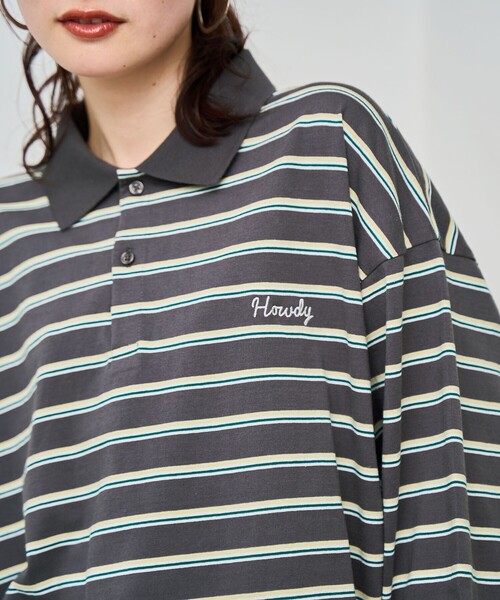 coen(コーエン)の「ハートモチーフラガーロンT(ポロシャツ・レディース・ナチュラル/ダークグレー/ベージュ・M/L)」の6枚目の写真