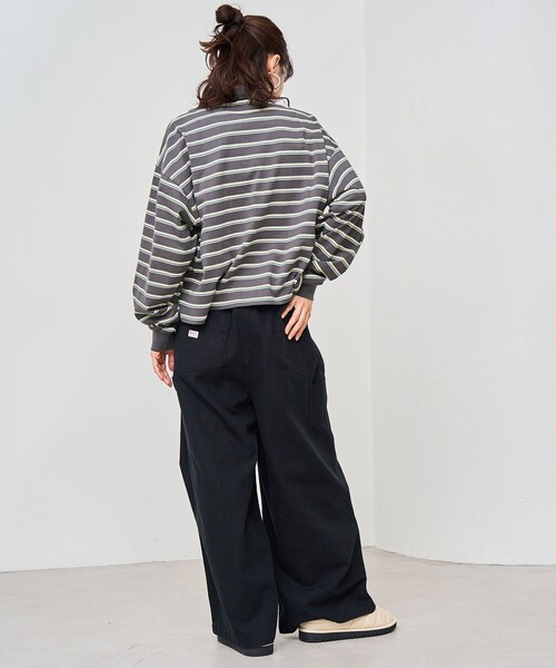 coen(コーエン)の「ハートモチーフラガーロンT(ポロシャツ・レディース・ナチュラル/ダークグレー/ベージュ・M/L)」の9枚目の写真