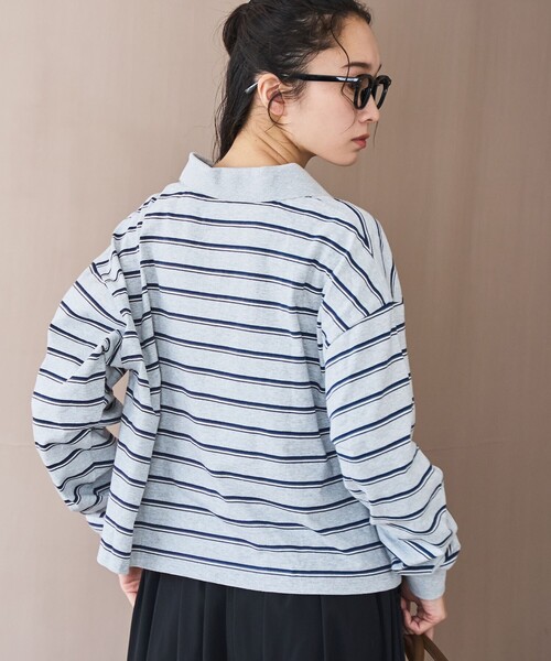 coen(コーエン)の「ハートモチーフラガーロンT(ポロシャツ・レディース・ナチュラル/ダークグレー/ベージュ・M/L)」の12枚目の写真