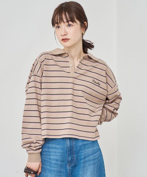 coen(コーエン)の「ハートモチーフラガーロンT(ポロシャツ・レディース・ナチュラル/ダークグレー/ベージュ・M/L)」の17枚目の写真