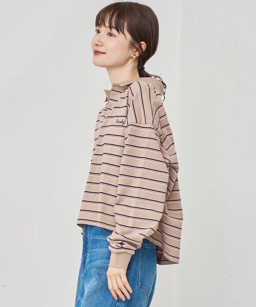 coen(コーエン)の「ハートモチーフラガーロンT(ポロシャツ・レディース・ナチュラル/ダークグレー/ベージュ・M/L)」の18枚目の写真