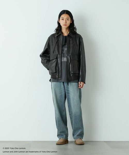 NANO universe(ナノユニバース)の「「HOTEL PALACE」John Lennon ピグメントL/S TEE(Tシャツ/カットソー・メンズ・チャコール/ホワイト・M/L)」の10枚目の写真