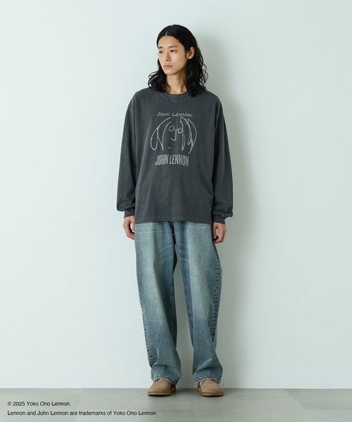NANO universe(ナノユニバース)の「「HOTEL PALACE」John Lennon ピグメントL/S TEE(Tシャツ/カットソー・メンズ・チャコール/ホワイト・M/L)」の8枚目の写真