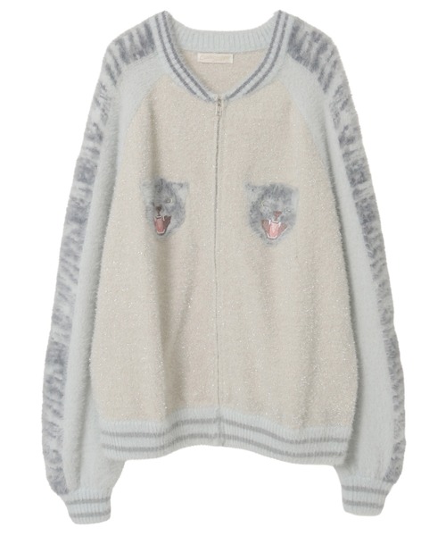 Candy Stripper（キャンディストリッパー）の「CAT SOUVENIR KNIT ジャンパー（その他アウター・レディース・ブラック/オフホワイト/ピンク・FREE）」の2枚目の写真