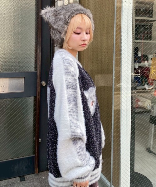 Candy Stripper（キャンディストリッパー）の「CAT SOUVENIR KNIT ジャンパー（その他アウター・レディース・ブラック/オフホワイト/ピンク・FREE）」の10枚目の写真