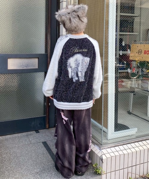 Candy Stripper（キャンディストリッパー）の「CAT SOUVENIR KNIT ジャンパー（その他アウター・レディース・ブラック/オフホワイト/ピンク・FREE）」の13枚目の写真