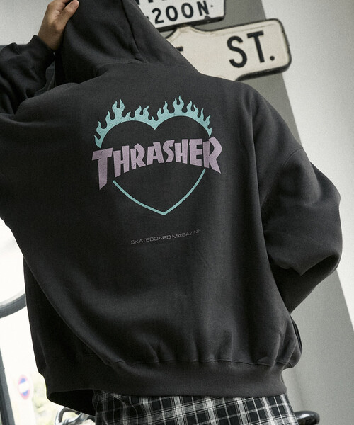 THRASHER/スラッシャー 別注 HEART LOGO ZIP PARKA(限定展開