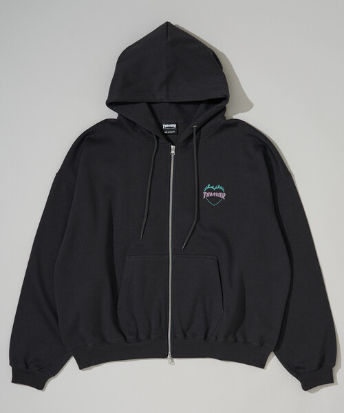 THRASHER（スラッシャー）の「THRASHER/スラッシャー 別注 HEART LOGO ZIP PARKA(限定展開)（パーカー・メンズ・チャコールグレー/ライトグレー/ネイビー・MEDIUM/LARGE/SMALL）」の19枚目の写真