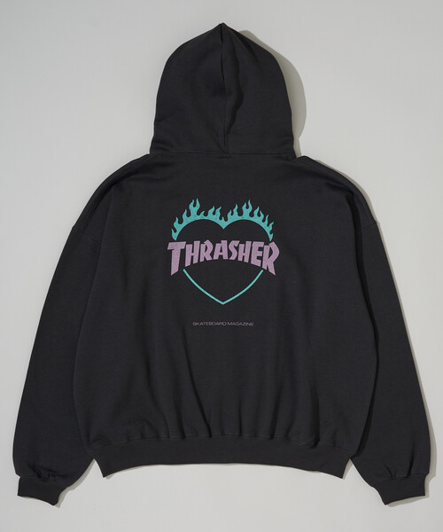 THRASHER（スラッシャー）の「THRASHER/スラッシャー 別注 HEART LOGO ZIP PARKA(限定展開)（パーカー・メンズ・チャコールグレー/ライトグレー/ネイビー・MEDIUM/LARGE/SMALL）」の18枚目の写真