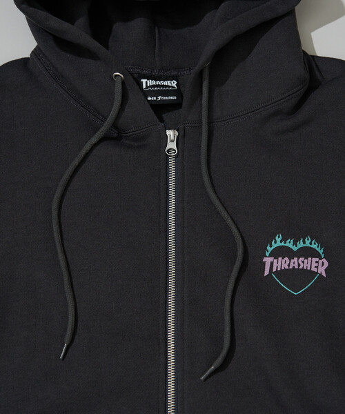 THRASHER（スラッシャー）の「THRASHER/スラッシャー 別注 HEART LOGO ZIP PARKA(限定展開)（パーカー・メンズ・チャコールグレー/ライトグレー/ネイビー・MEDIUM/LARGE/SMALL）」の16枚目の写真