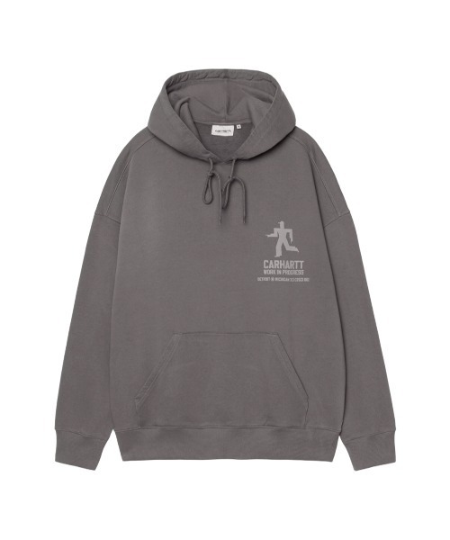 Carhartt WIP（カーハートダブリューアイピー）の「Carhartt WIP HOODED DISTANCE SWEATSHIRT（カーハートワークインプログレス フーデッド ディスタンス スウェットシャツ）（パーカー・メンズ・グレー系/グリーン系・MEDIUM/SMALL/X-LARGE/LARGE）」の2枚目の写真