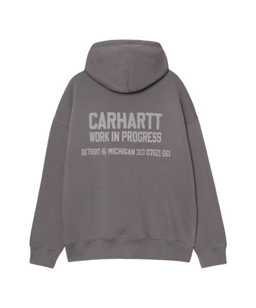 Carhartt WIP（カーハートダブリューアイピー）の「Carhartt WIP HOODED DISTANCE SWEATSHIRT（カーハートワークインプログレス フーデッド ディスタンス スウェットシャツ）（パーカー・メンズ・グレー系/グリーン系・MEDIUM/SMALL/X-LARGE/LARGE）」の3枚目の写真