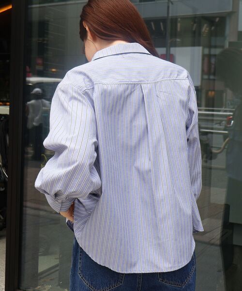 le.coeur blanc（ルクールブラン）の「《WEB・一部店舗限定》AL ストライプフロントフリルブラウス（シャツ/ブラウス・レディース・ブルー系その他2/ブルー系その他4・38）」の21枚目の写真