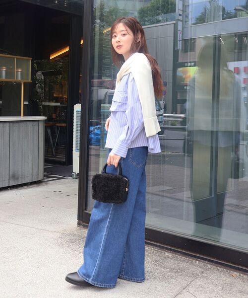 le.coeur blanc（ルクールブラン）の「《WEB・一部店舗限定》AL ストライプフロントフリルブラウス（シャツ/ブラウス・レディース・ブルー系その他2/ブルー系その他4・38）」の19枚目の写真