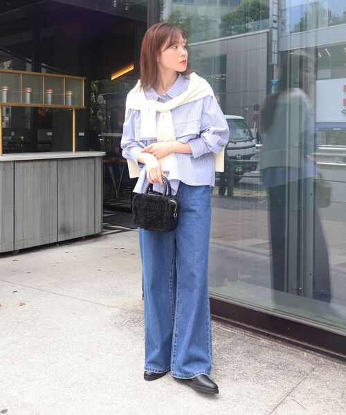 le.coeur blanc（ルクールブラン）の「《WEB・一部店舗限定》AL ストライプフロントフリルブラウス（シャツ/ブラウス・レディース・ブルー系その他2/ブルー系その他4・38）」の18枚目の写真