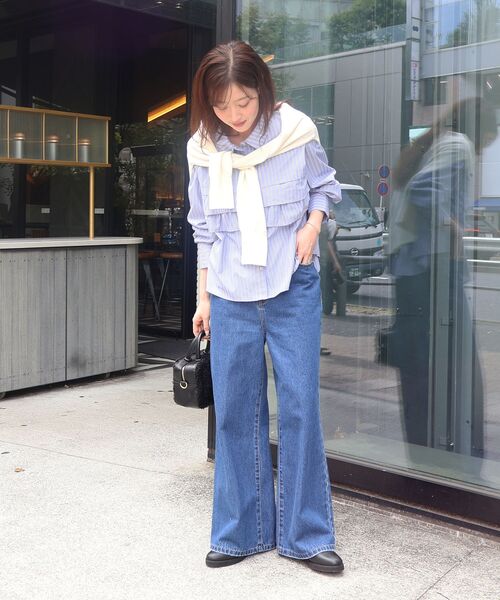 le.coeur blanc（ルクールブラン）の「《WEB・一部店舗限定》AL ストライプフロントフリルブラウス（シャツ/ブラウス・レディース・ブルー系その他2/ブルー系その他4・38）」の17枚目の写真