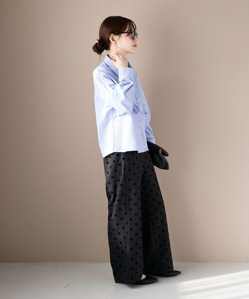 le.coeur blanc（ルクールブラン）の「《WEB・一部店舗限定》AL ストライプフロントフリルブラウス（シャツ/ブラウス・レディース・ブルー系その他2/ブルー系その他4・38）」の10枚目の写真