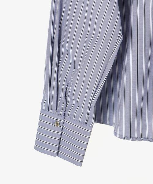 le.coeur blanc（ルクールブラン）の「《WEB・一部店舗限定》AL ストライプフロントフリルブラウス（シャツ/ブラウス・レディース・ブルー系その他2/ブルー系その他4・38）」の5枚目の写真