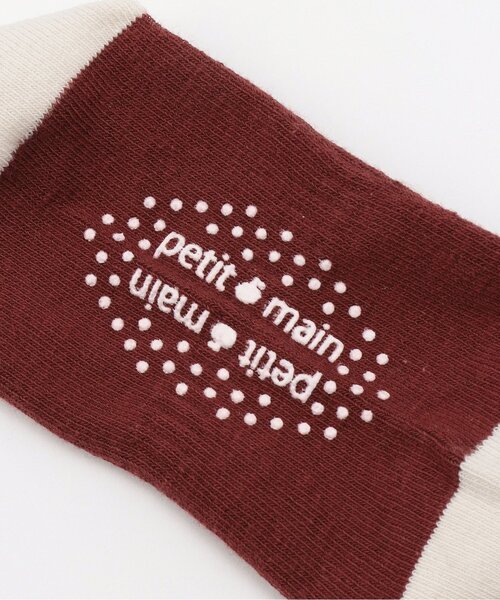 petit main（プティマイン）の「くまソックス2P（ソックス/靴下・キッズ・ワインレッド/キナリ/オフホワイト・M/SS/L/S）」の4枚目の写真